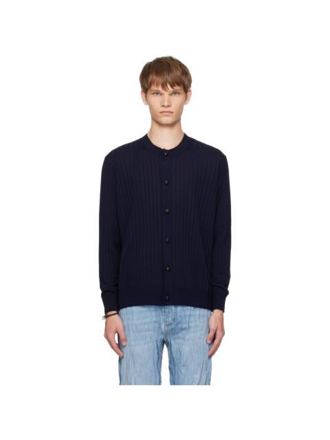 Bottega Veneta Navy Wool Rib Cardigan