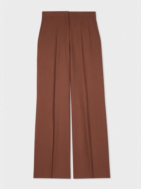 Paul Smith Women's Brown Wool Wide-Leg Trousers