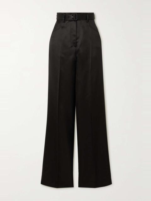 Norman belted wool and silk-blend straight-leg pants