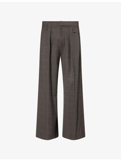 Simone Rocha Peeling-Waist Wide-Leg Wool-Blend Trousers