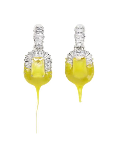OTTOLINGER Silver & Yellow Diamond Dip Clip Earrings
