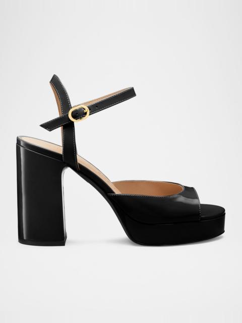 Stuart Weitzman Dayna II Leather Platform Sandals