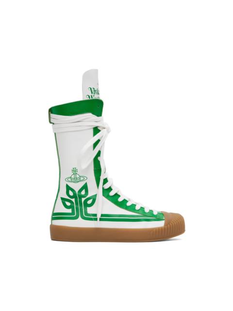 Vivienne Westwood White & Green Boxing Sneakers