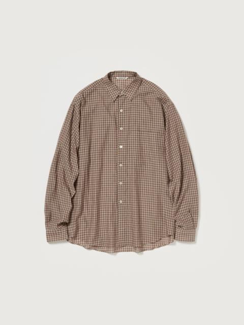 AURALEE AIRY LIGHT COTTON CHECK BIG SHIRT