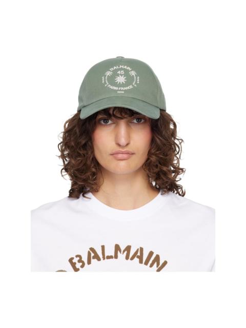 Balmain Green 'Balmain Paris' Cap