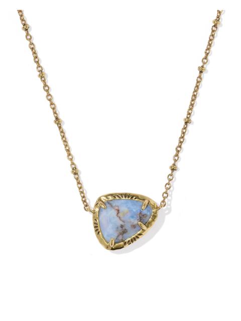 KENDRA SCOTT Jamie Etch Frame Vintage Gold Short Pendant Necklace