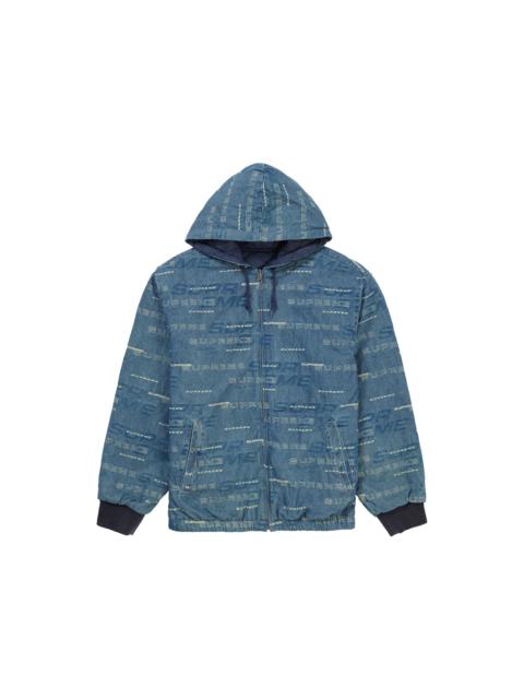 Supreme Reversible Dimensions Logo Denim Work Jacket Blue