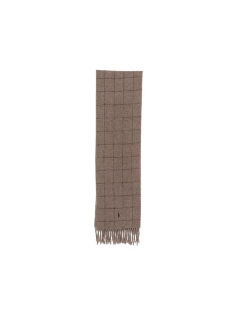 Polo Ralph Lauren windowpane-check fringed scarf