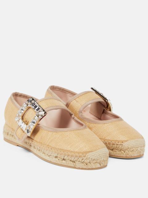 Roger Vivier Babies embellished canvas espadrilles