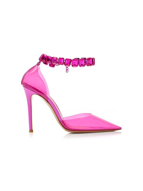 Gianvito Rossi Crystal-Embellished PVC Pumps pink