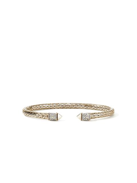 JOHN HARDY Icon Stud Flex Cuff, Gold, Diamonds