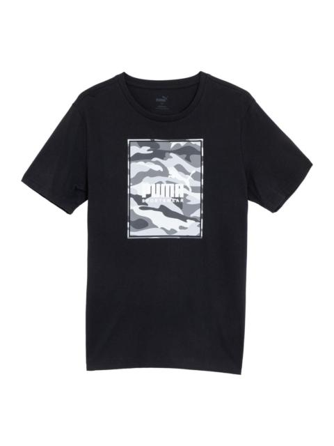 PUMA PUMA Box Logo Camo Lifestyle T-shirt 'Black' 683438-01