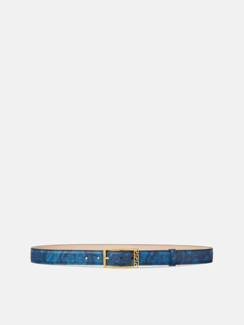 VERSACE Greca Printed Leather Belt 1.2"
