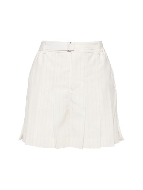 sacai pinstripe pleated tailored shorts