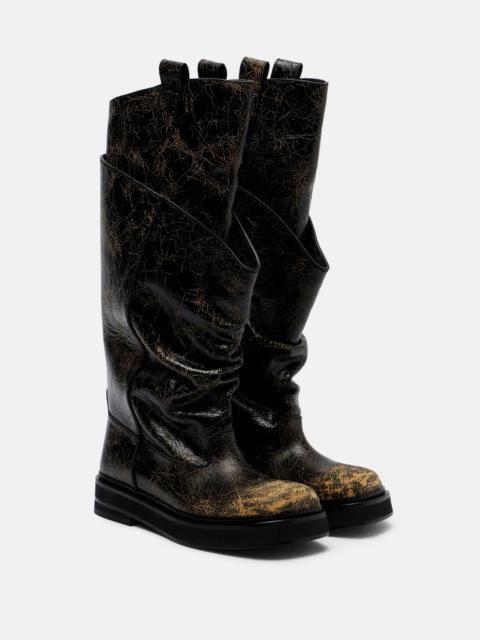 THE ATTICO Passeggiata leather combat boots