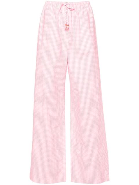 forte_forte gingham-check wide-leg trousers