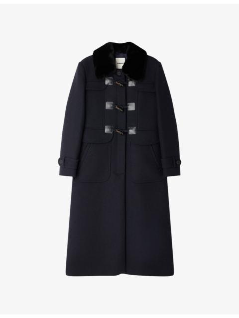 Sandro Velvet-Collar Regular-Fit Wool-Blend Coat