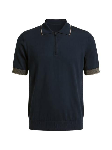 PESERICO zip-fastening fine-knit polo shirt