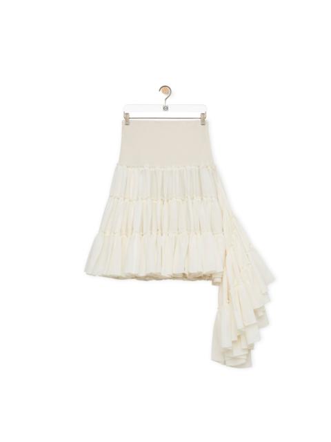 Ruffled skirt in silk