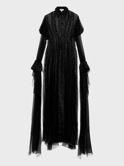 Blumarine CHIFFON AND LACE SHIRT DRESS