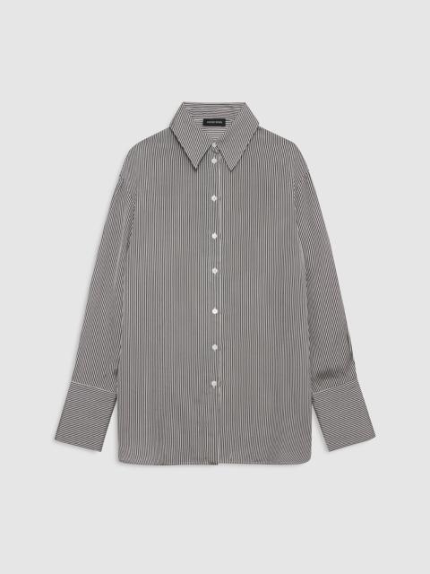 ANINE BING Bridget Shirt - White And Black Mini Stripe