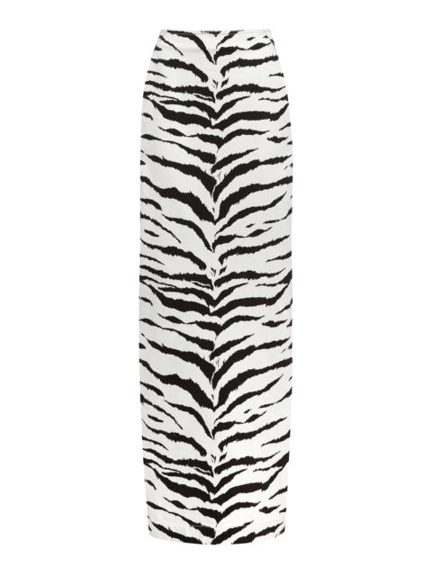 Alaïa Zebra-Print Pencil Skirt black/white