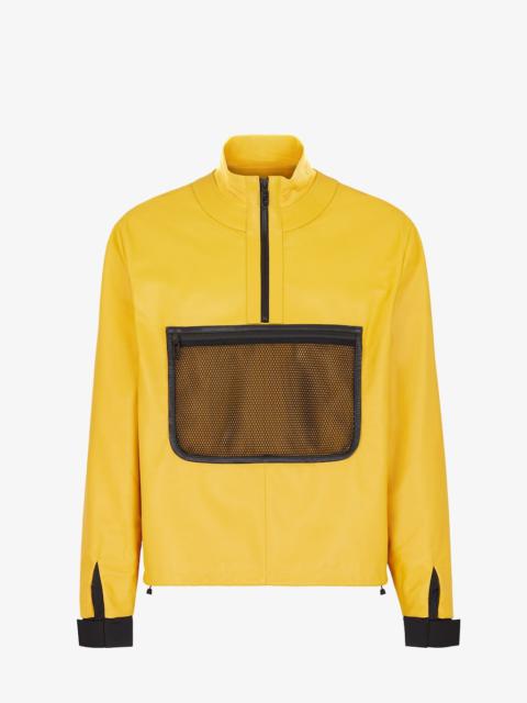 FENDI Anorak-style blouson jacket with high collar and drawstring hem. Closed with half zipper on the fron