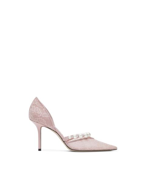 JIMMY CHOO Aurelie lace-pearl pumps