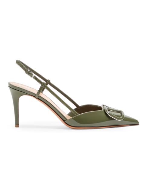 Valentino Women's VLogo Signature 80MM Patent Leather Slingback Pumps - Military Green