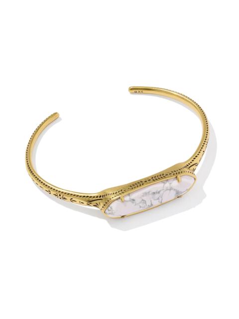 KENDRA SCOTT Danielle Elongated Etch Frame Vintage Gold Cuff Bracelet