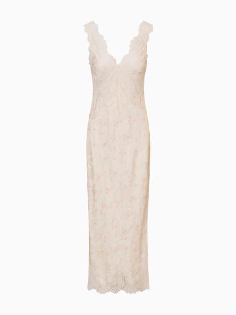 LoveShackFancy Mira Silk-Blend Floral Slip Dress