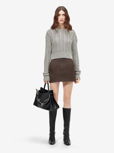 Alexander McQueen Women's Wool Pinstripe Mini Skirt in Dark Brown