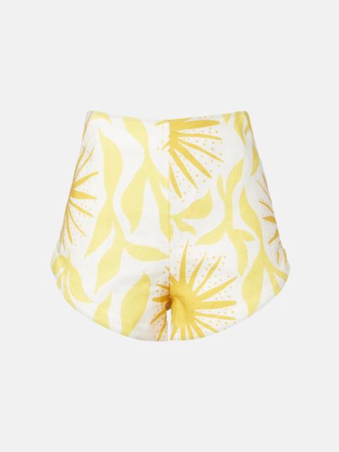 CALA de la CRUZ Bahamas printed linen shorts