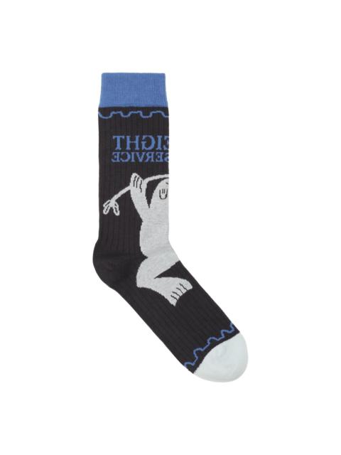 HENRIK VIBSKOV FLYWEIGHT SOCK - BLACK POSTAL GREY