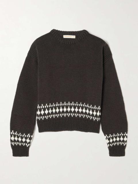 &DAUGHTER Fair Isle wool sweater Dark brown