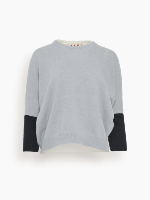 Marni Roundneck Sweater in Grey/Sodium