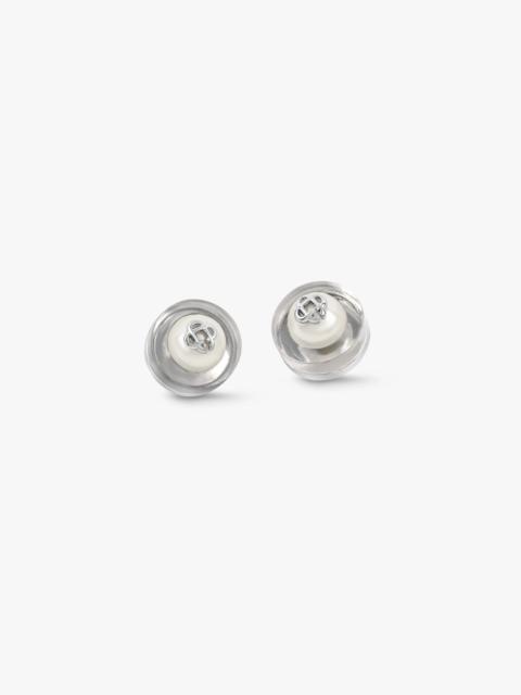 CASABLANCA Sci‑Fi Silver Pearl Ear Studs