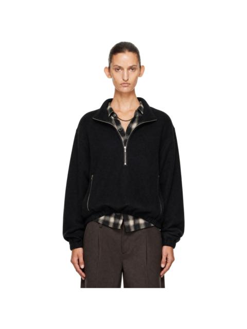 ssstein Black Fleece Pullover Sweater