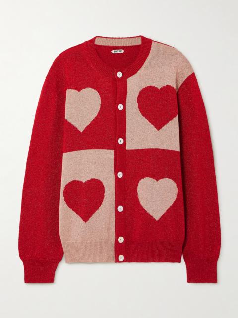 BODE Two-tone Lamé Cardigan
