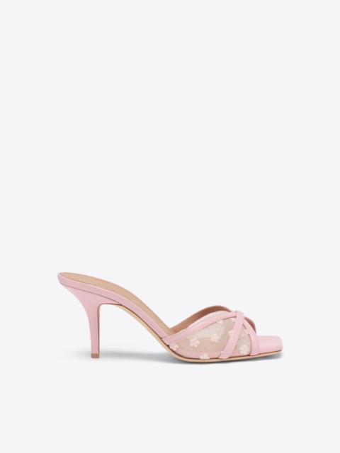 MALONE SOULIERS Perla 70 Pink Floral Mesh Sandals