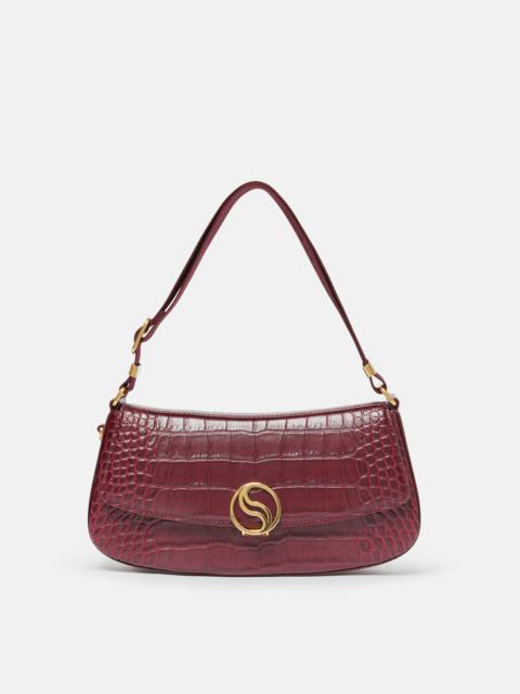 S-Wave Croc-Effect Embossed Shoulder Bag