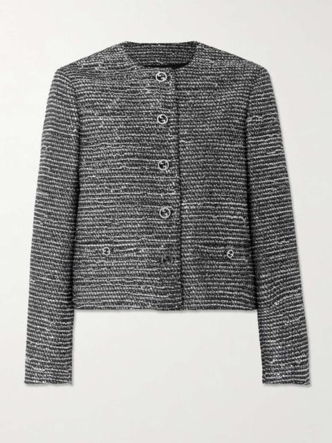 GUCCI Cropped sequined wool-blend jacket