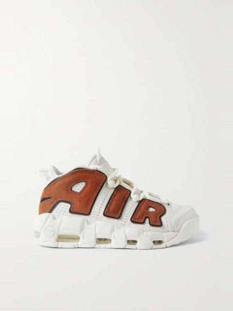 Nike Air More Uptempo '96 rubber-trimmed suede and leather sneakers