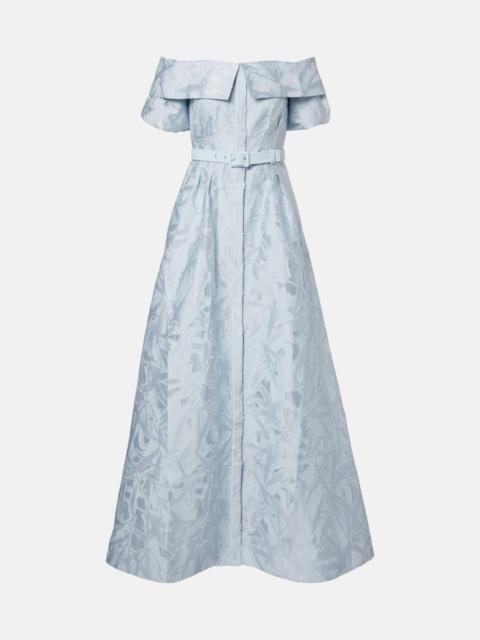 REBECCA VALLANCE Bridal Anneli cotton-blend brocade gown