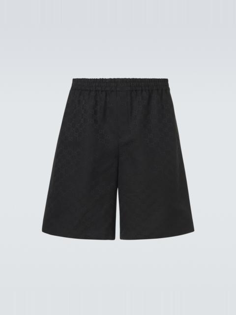 GUCCI GG canvas linen-blend shorts