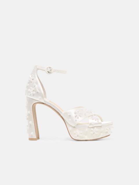 dolce vita POPPY PEARL HEELS WHITE SATIN