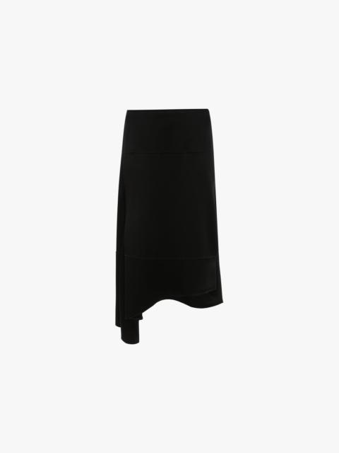 Victoria Beckham Asymmetric Midi Skirt In Black