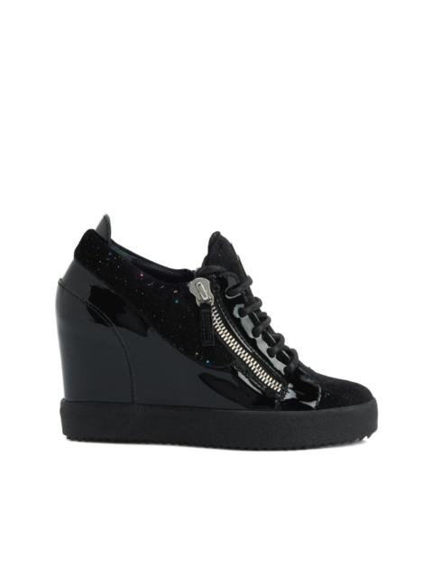 Giuseppe Zanotti Addy Wedge glitter-panel sneakers