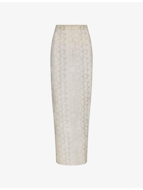 SKIMS Milky Sheer Mesh Long Skirt