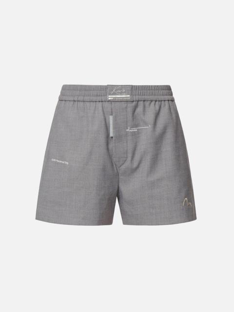 EVISU Slogan Embroidery Shorts